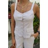 Kalın Askılı Bluz Pantolon Keten Takım 10187 160568 Kalın Askılı Bluz Pantolon Keten Takım 10187 160568
