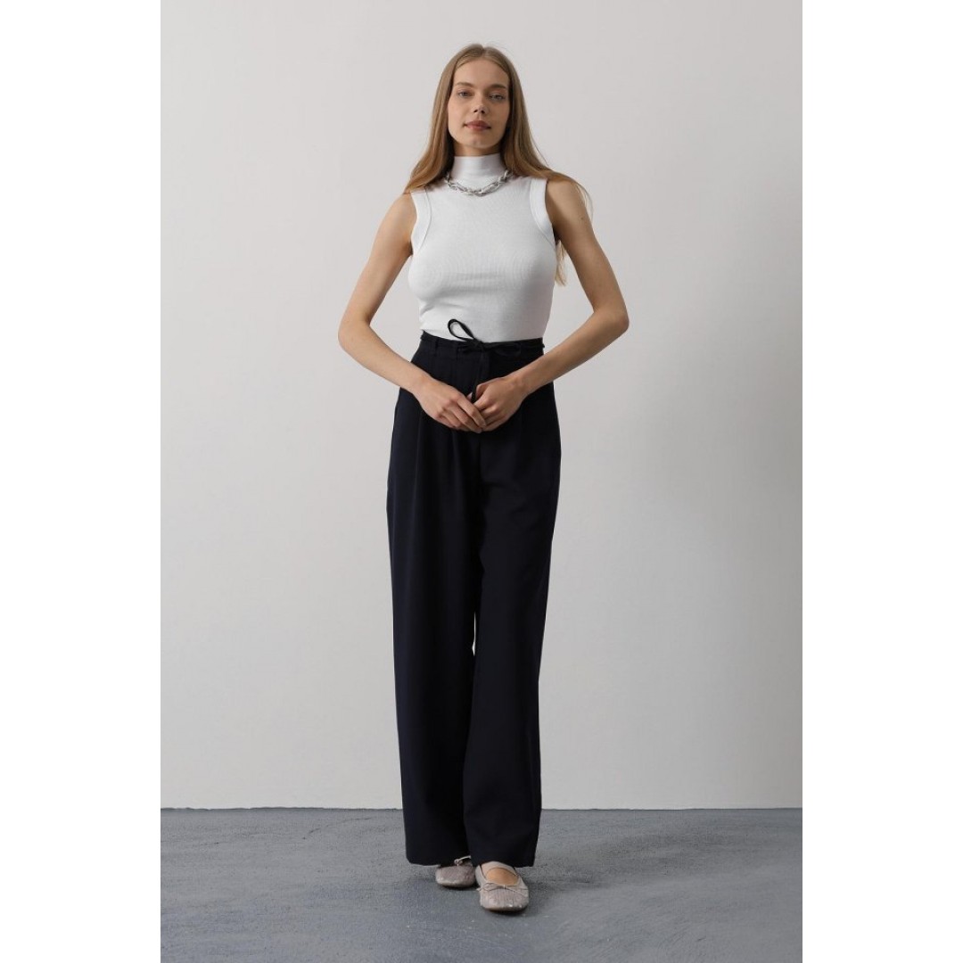 Pileli Bağcıklı Oversize Pantolon - Lacivert 162829 Pileli Bağcıklı Oversize Pantolon - Lacivert 162829
