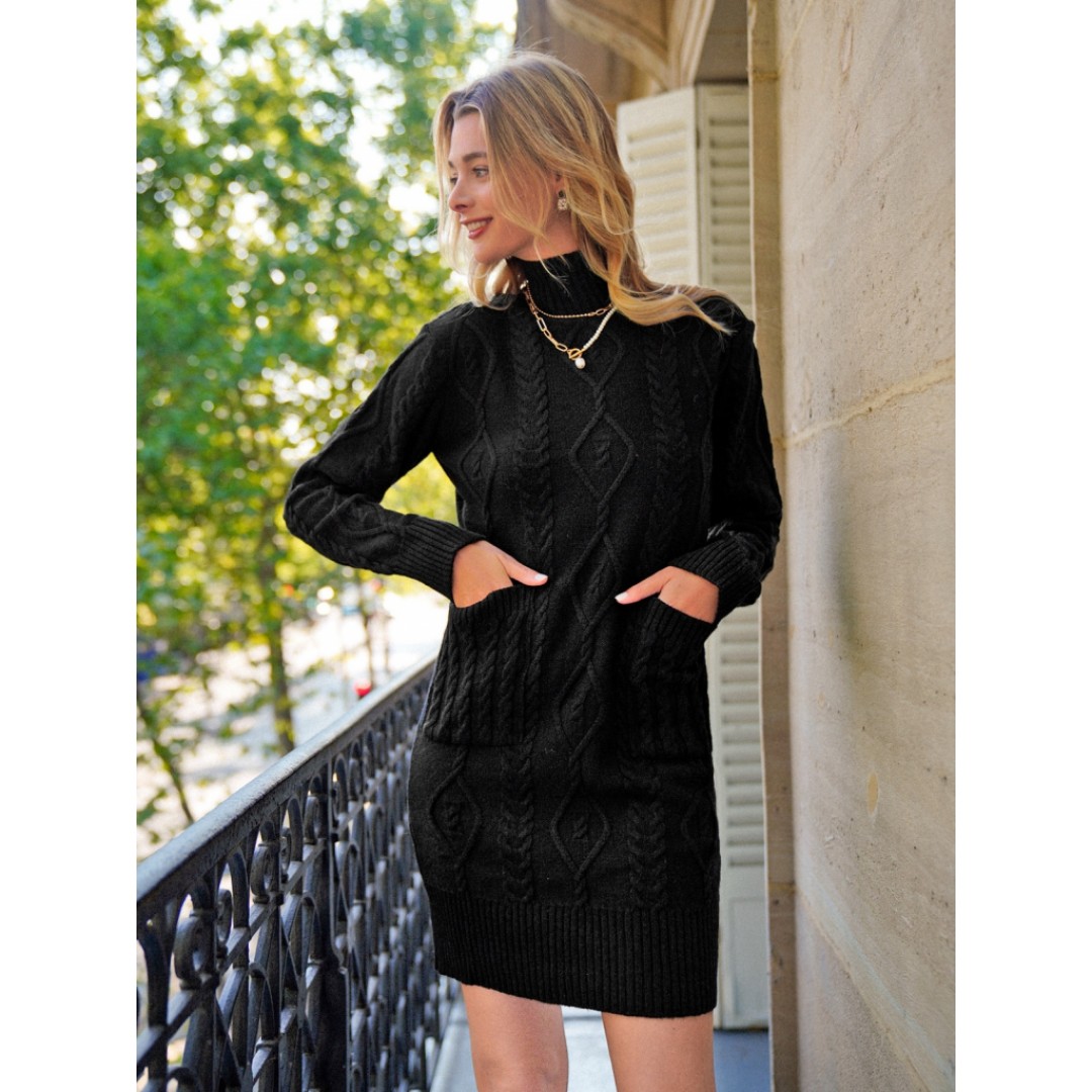 Loren Yünlü Motifli Midi Boy Triko Elbise - 136451 Loren Yünlü Motifli Midi Boy Triko Elbise - 136451