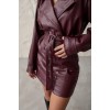 Bordo Kemerli Mini Deri Etek 153848 Bordo Kemerli Mini Deri Etek 153848