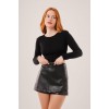 Ters Dikişli Basic Siyah Body Bluz 148084 Ters Dikişli Basic Siyah Body Bluz 148084