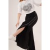 Boydan Çıtçıtlı Bel Lastikli Geniş Paça Siyah Eşofman - 149851