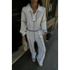 BİYELİ BLUZ PANTOLON TAKIM ŞÖNİL KUMAŞ - Beyaz 151009 BİYELİ BLUZ PANTOLON TAKIM ŞÖNİL KUMAŞ - Beyaz 151009