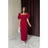 Bordo İşlemeli Kolu Garnili Elbise 159305 Bordo İşlemeli Kolu Garnili Elbise 159305