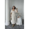 Bej Dantel Detaylı Brode Elbise - 162417 Bej Dantel Detaylı Brode Elbise - 162417