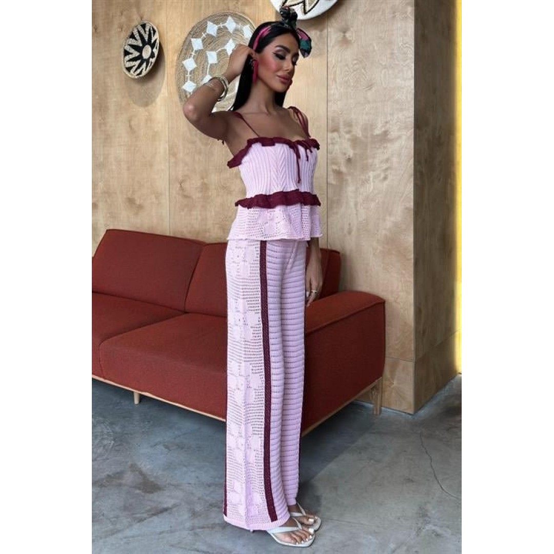 Askılı Bluz Pantolon Triko Takım 10114 - 159261 Askılı Bluz Pantolon Triko Takım 10114 - 159261