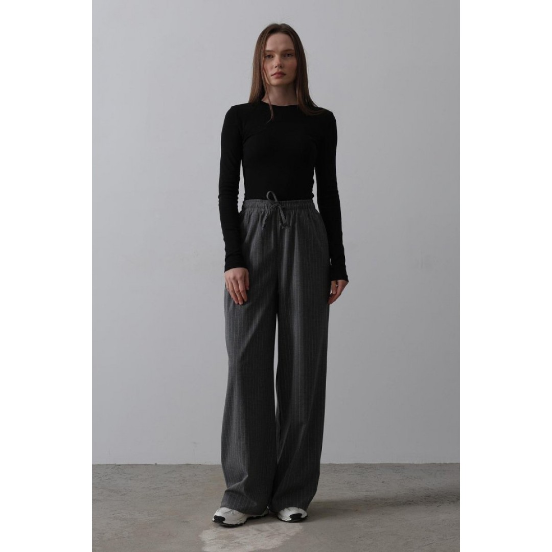 Beli Lastikli Bol Paça Pantolon - Antrasit 154075 Beli Lastikli Bol Paça Pantolon - Antrasit 154075