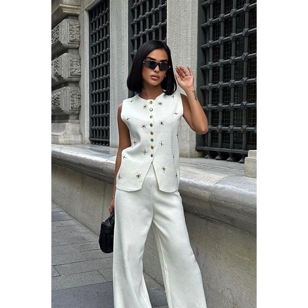 Paulo Gold Düğmeli Yelek Pantolon Takım 9976 157044 Paulo Gold Düğmeli Yelek Pantolon Takım 9976 157044
