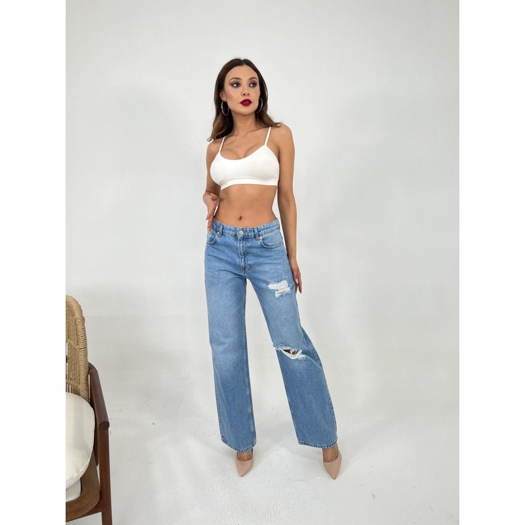 6796 DENİM LOW WAİST BOO-MAVİ - 143119