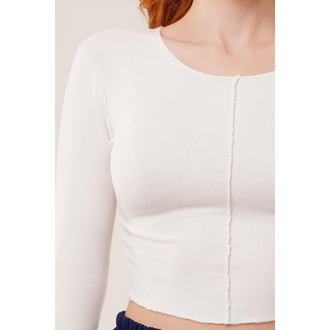Ters Dikişli Basic Beyaz Body Bluz 148082 Ters Dikişli Basic Beyaz Body Bluz 148082