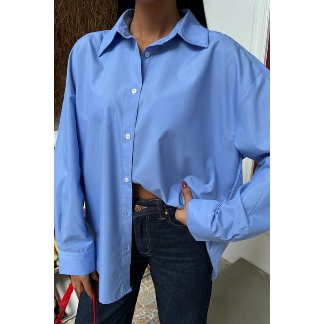 Klasik Oversize Poplin Gömlek 3421 158450 Klasik Oversize Poplin Gömlek 3421 158450