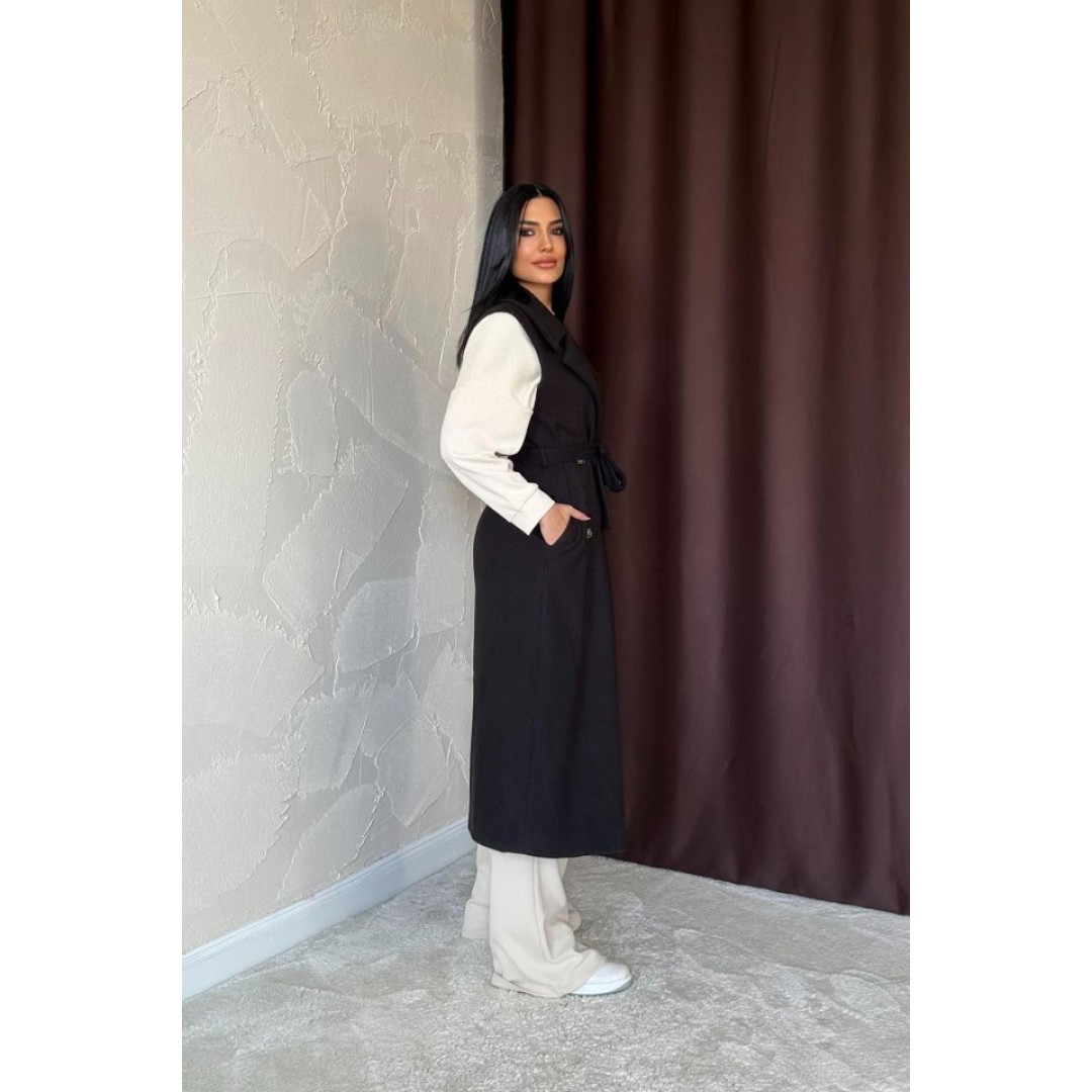 Siyah Kolsuz Kaşe Kaban 152568 Siyah Kolsuz Kaşe Kaban 152568