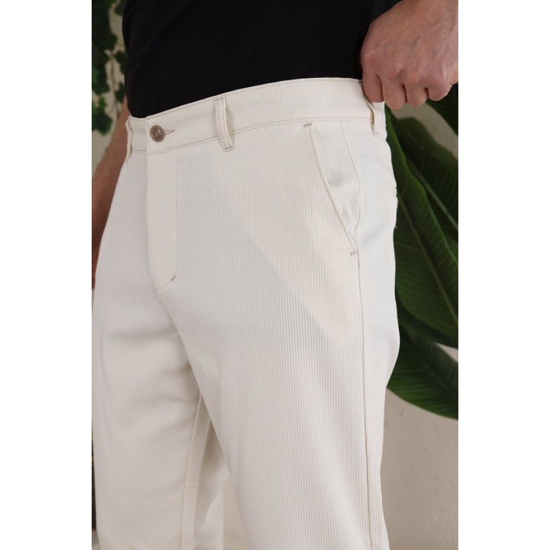 Erkek Casual Slim Fit Cord Desenli Kumaş Pantolon - 159386 Erkek Casual Slim Fit Cord Desenli Kumaş Pantolon - 159386