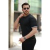 Erkek Bisiklet Yaka çizgi Desenli Ribanalı Kısa Kollu Tshirt - 159136 Erkek Bisiklet Yaka çizgi Desenli Ribanalı Kısa Kollu Tshirt - 159136