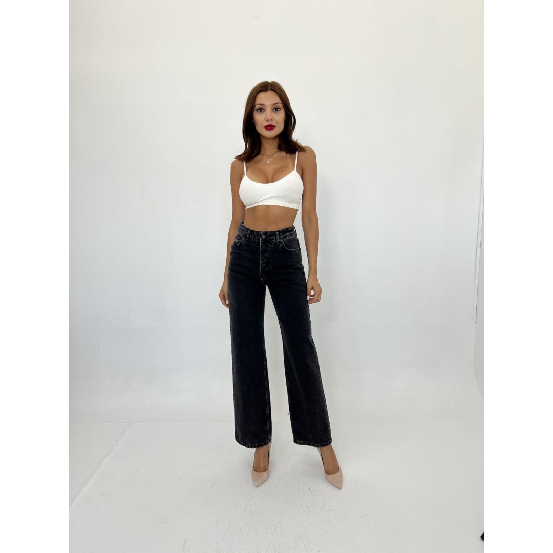 5171 DENİM BUTTONED WIDE KEG-FÜME - 143717 5171 DENİM BUTTONED WIDE KEG-FÜME - 143717