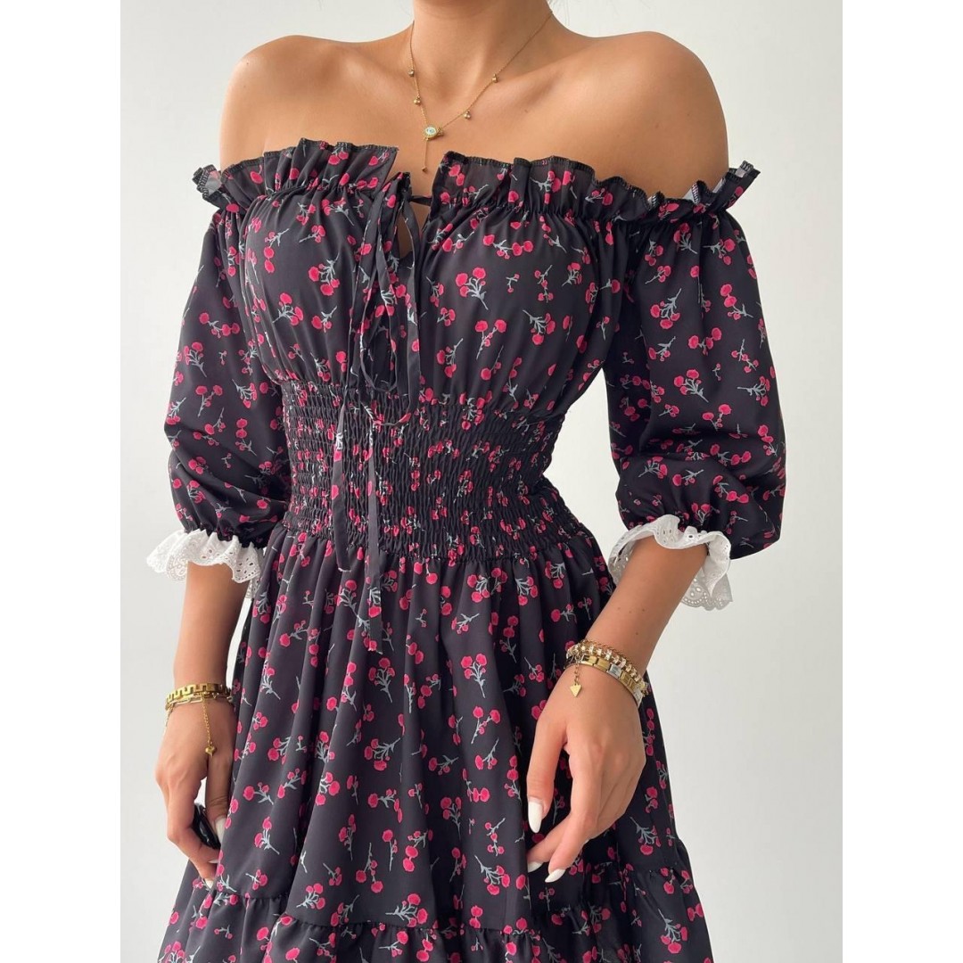 Marne Beli Lastikli Mini Elbise - 147092 Marne Beli Lastikli Mini Elbise - 147092