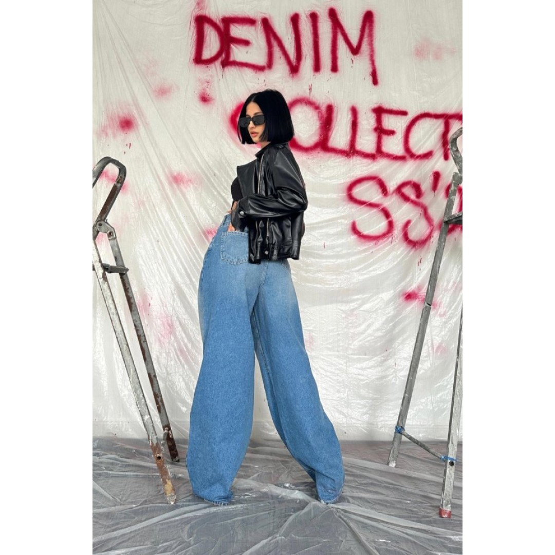 Mavi Geniş Paça Jeans Pantolon - 148305 Mavi Geniş Paça Jeans Pantolon - 148305