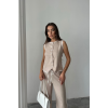 KETEN KENARLARI BİYELİ YELEK - PANTOLON TAKIM - Bej 162429 KETEN KENARLARI BİYELİ YELEK - PANTOLON TAKIM - Bej 162429