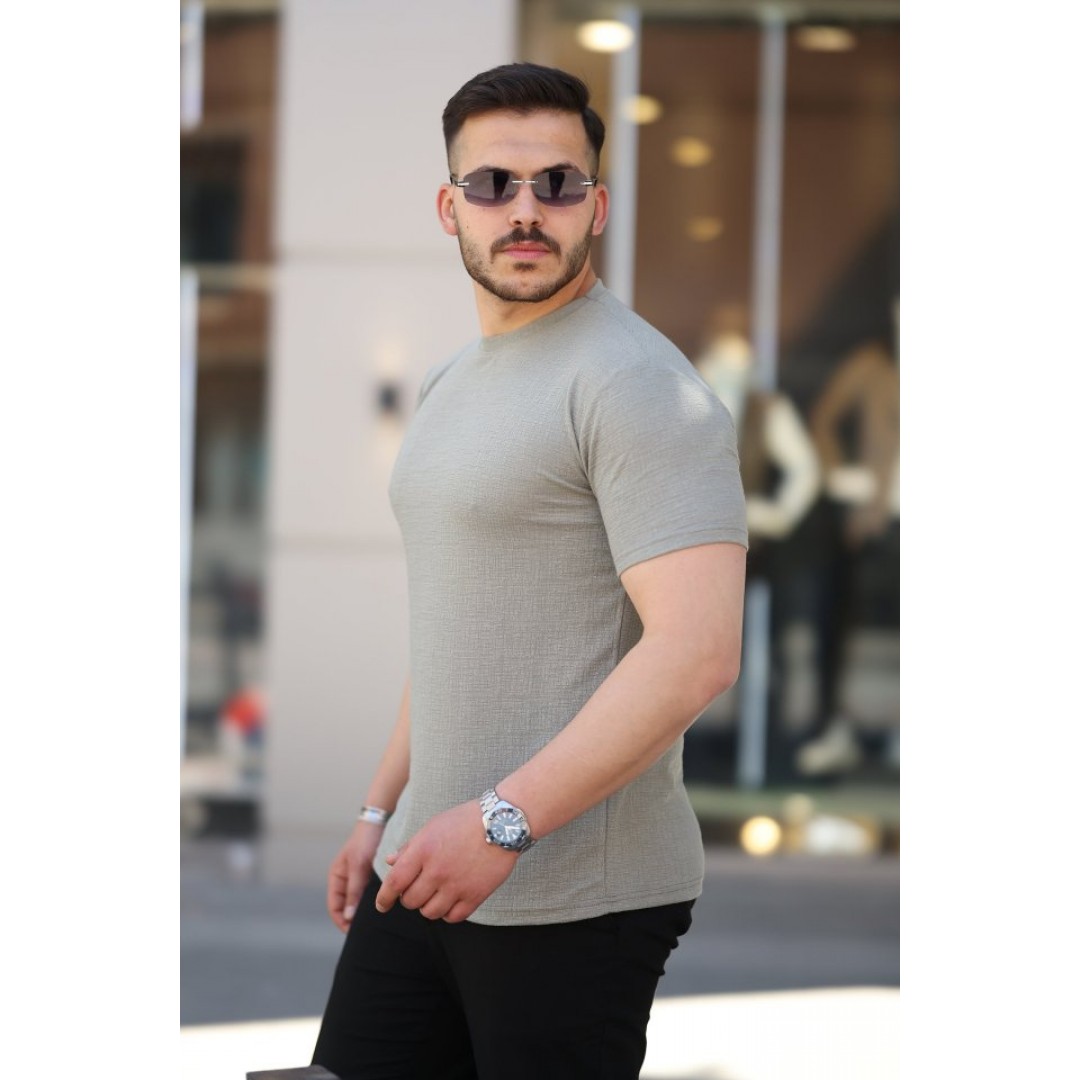 Erkek Ağaç Kabuğu Desenli Kısa Kollu T-shirt - 161250 Erkek Ağaç Kabuğu Desenli Kısa Kollu T-shirt - 161250