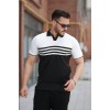 Erkek çizgi Desenli Yakalı Kısa Kollu T-shirt 162316