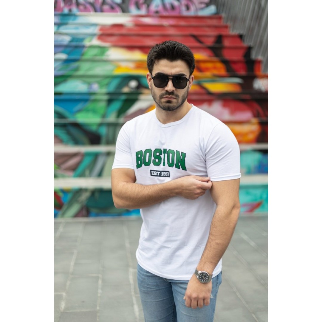 Erkek Boston Baskılı Süprem T-shirt 141673 Erkek Boston Baskılı Süprem T-shirt 141673