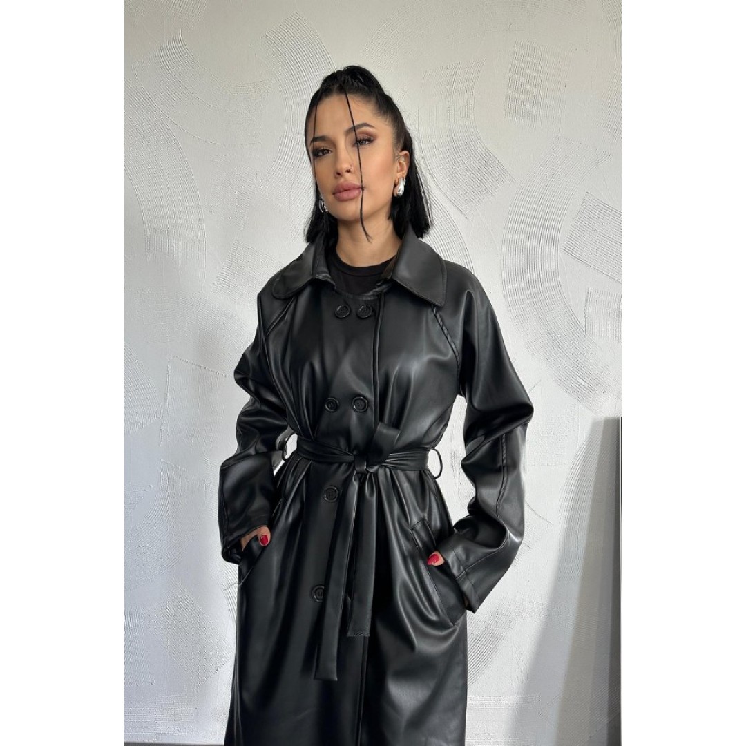 Siyah Reglan Kol Trençkot 153039