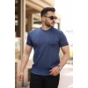 Erkek Ince çizgi Dokulu Bisiklet Yaka Kısa Kollu T-shirt - 162323 Erkek Ince çizgi Dokulu Bisiklet Yaka Kısa Kollu T-shirt - 162323