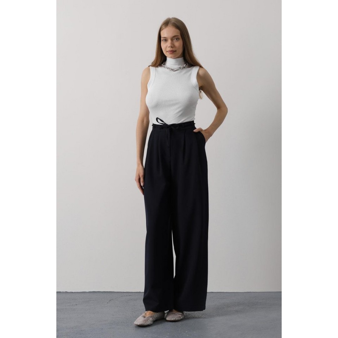 Pileli Bağcıklı Oversize Pantolon - Lacivert 162829 Pileli Bağcıklı Oversize Pantolon - Lacivert 162829