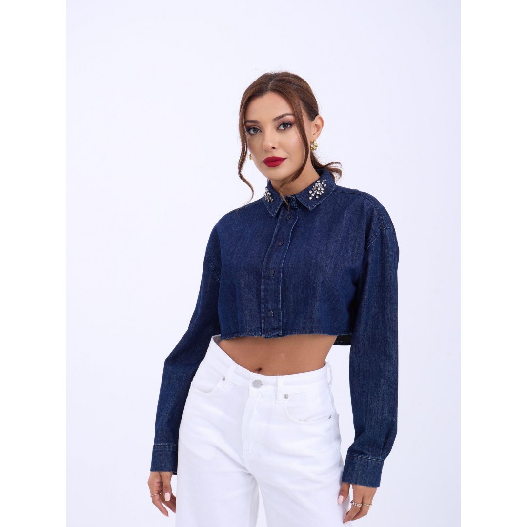 6603 KOT BLUZ-MAVİ