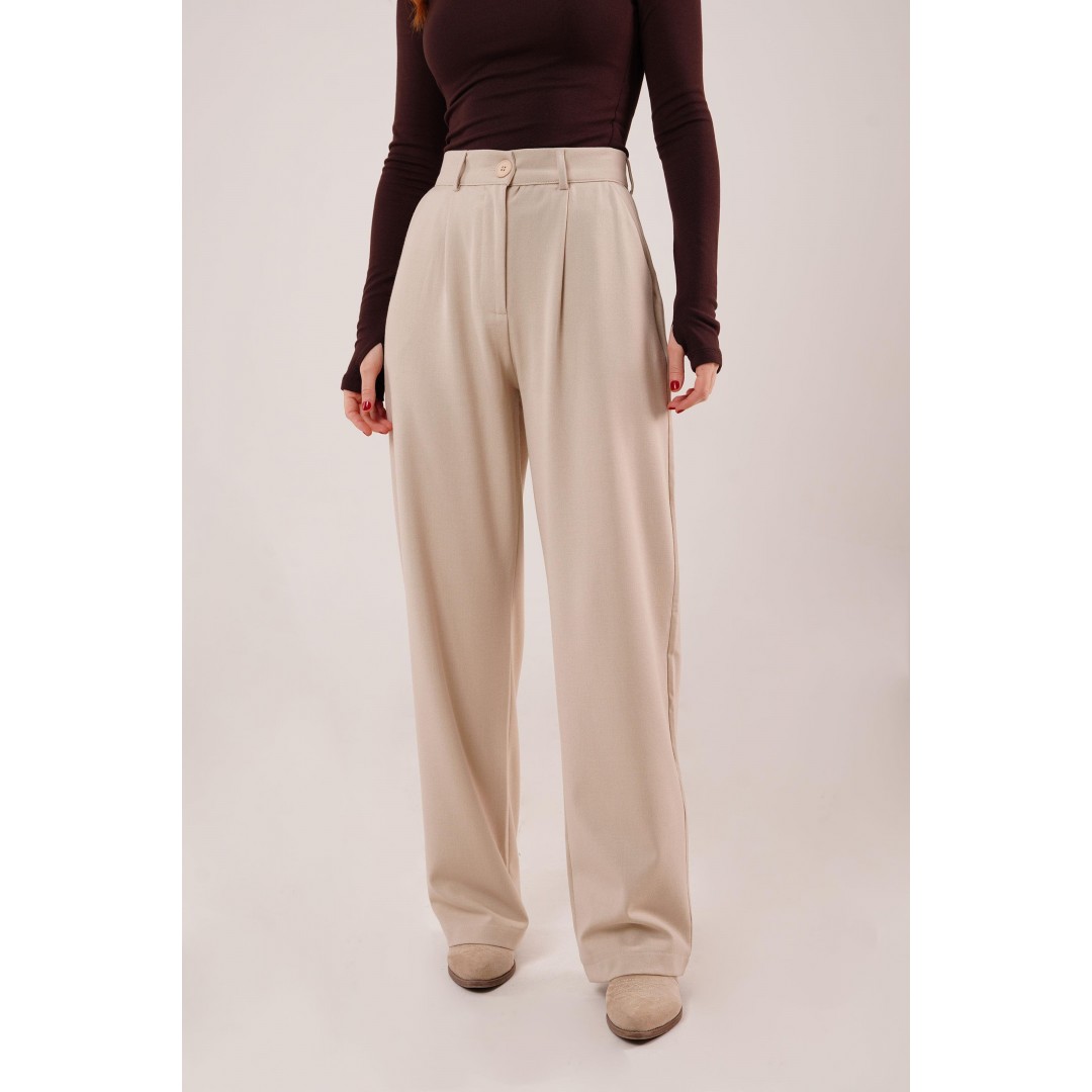 Premium Model Oturtmalı Krem Pantolon 147525 Premium Model Oturtmalı Krem Pantolon 147525