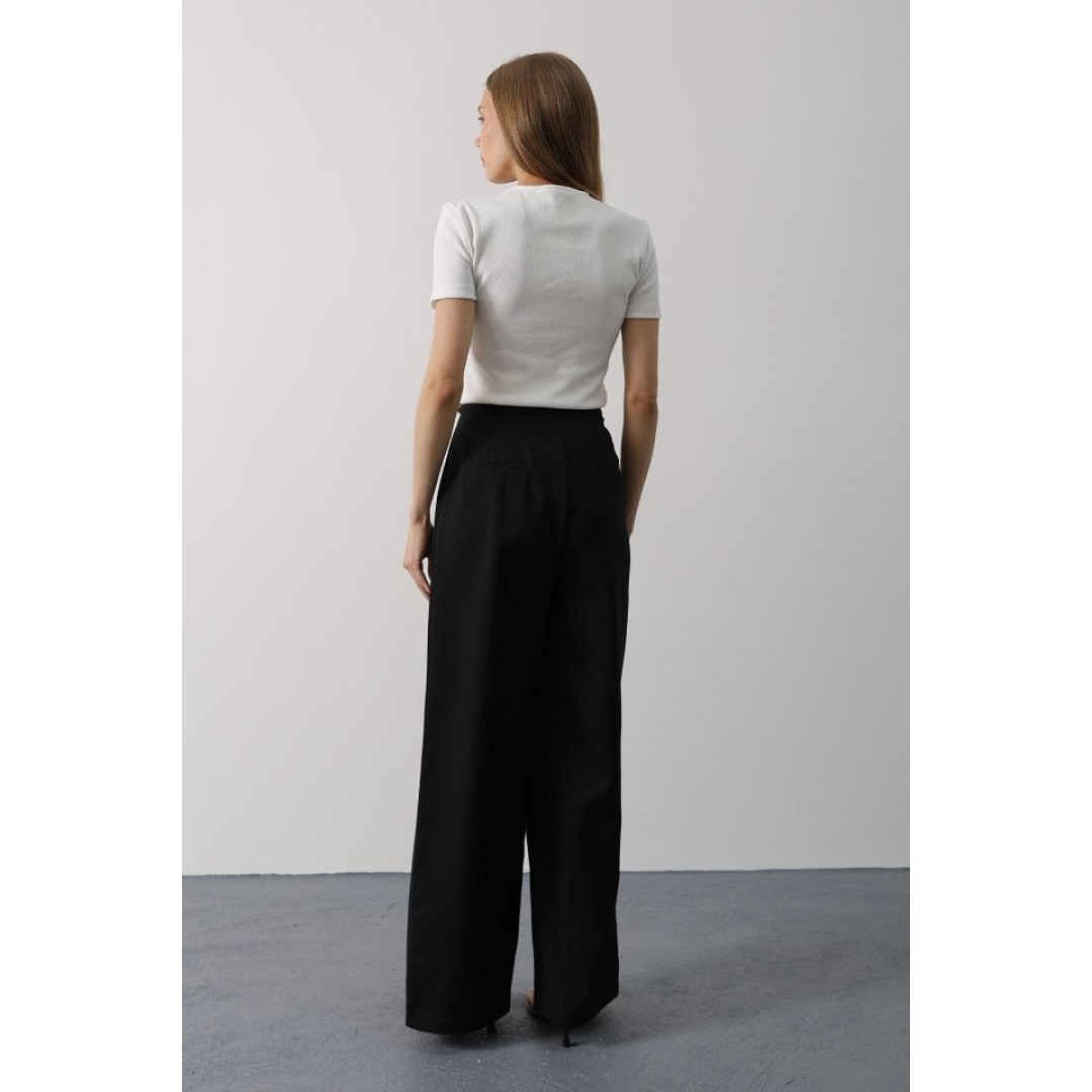 Pileli Bağcıklı Oversize Pantolon - Siyah 162832 Pileli Bağcıklı Oversize Pantolon - Siyah 162832