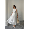 KETEN KOLSUZ BLUZ - MAXİ ETEK TAKIM - Beyaz 161853 KETEN KOLSUZ BLUZ - MAXİ ETEK TAKIM - Beyaz 161853