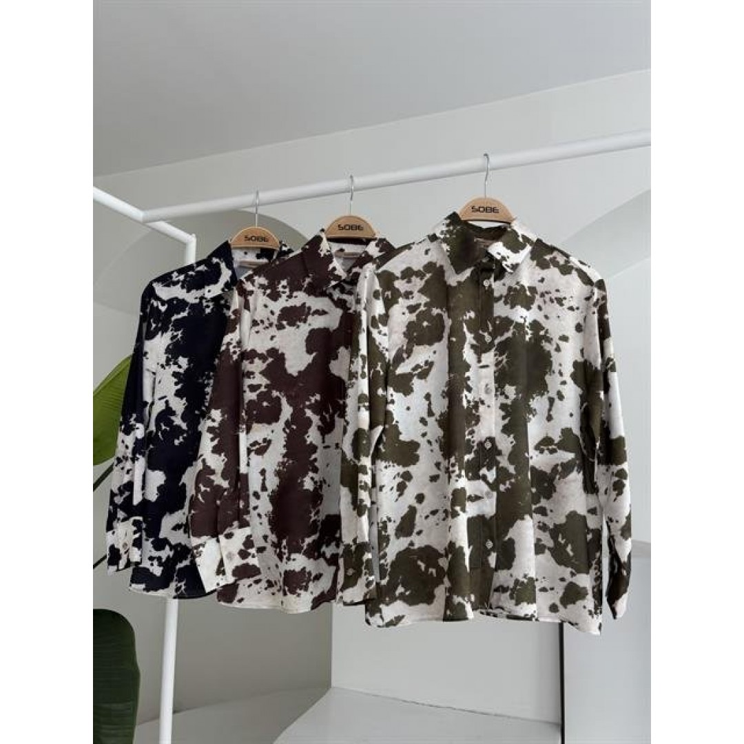 Batik Desenli Chanel Saten Gömlek 3467 - 159108 Batik Desenli Chanel Saten Gömlek 3467 - 159108