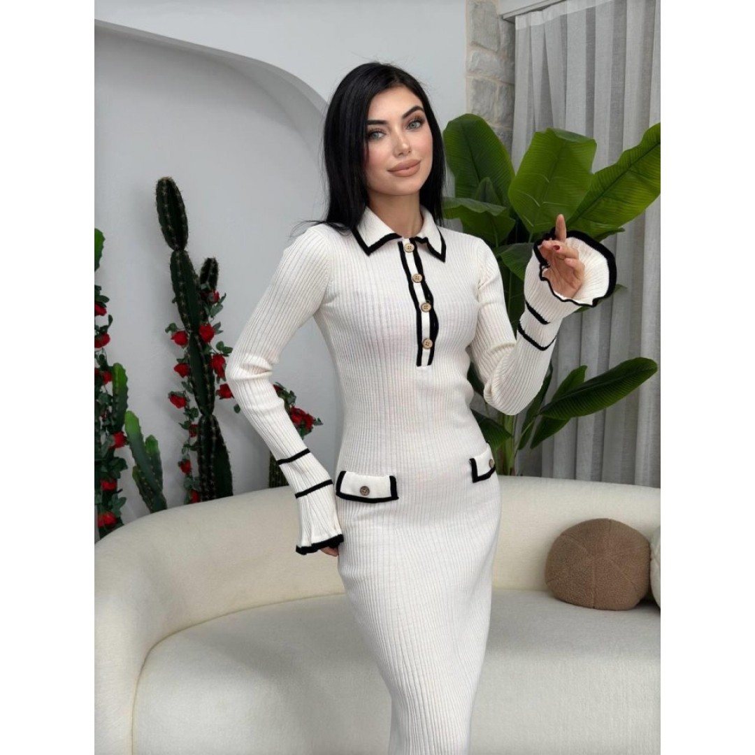 Wale Cep Detaylı Elbise