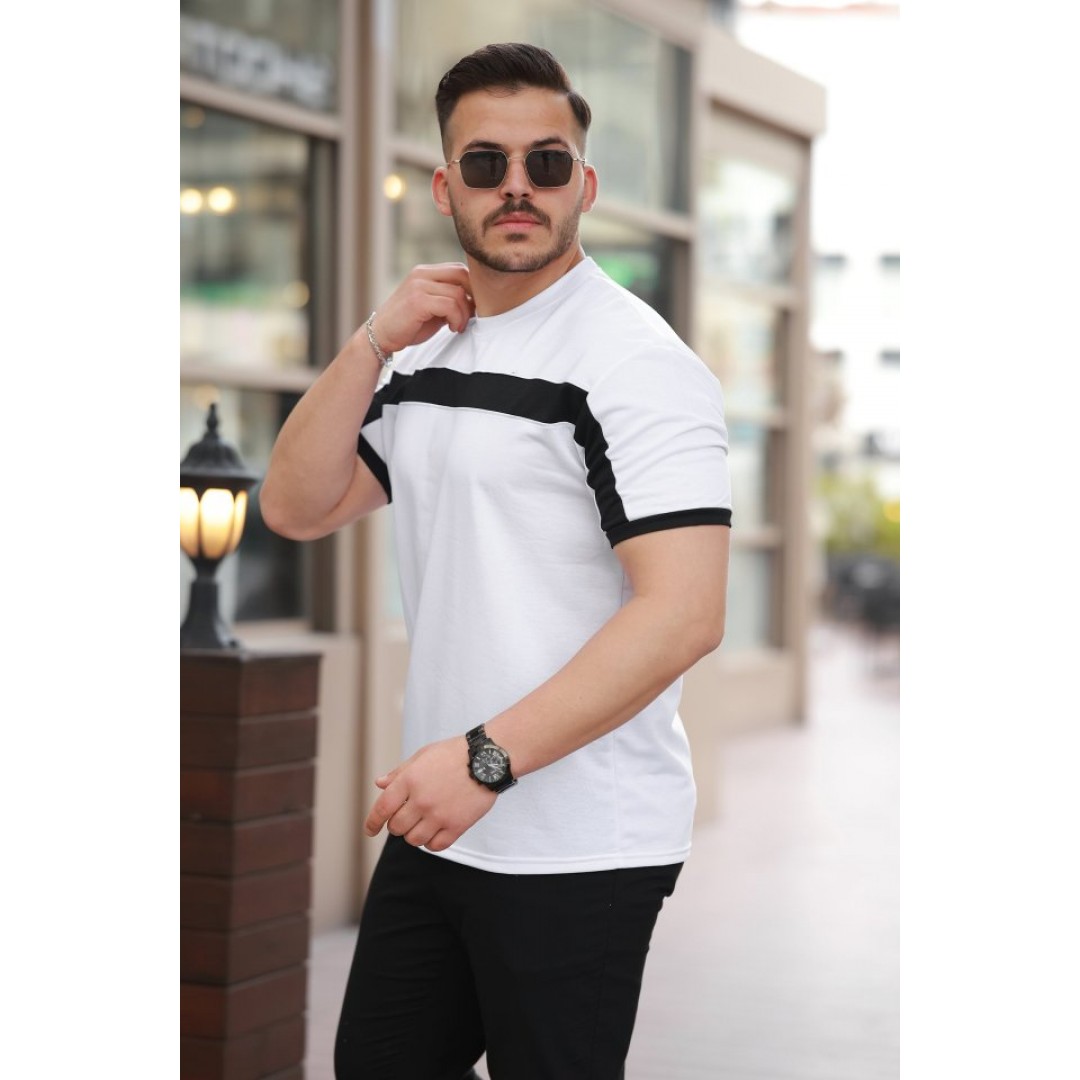 Erkek şerit Detaylı Kısa Kollu T-shirt - 160885 Erkek şerit Detaylı Kısa Kollu T-shirt - 160885