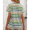 Kadın Kısa Kollu V Yaka çizgili Süprem T-shirt 162371 Kadın Kısa Kollu V Yaka çizgili Süprem T-shirt 162371