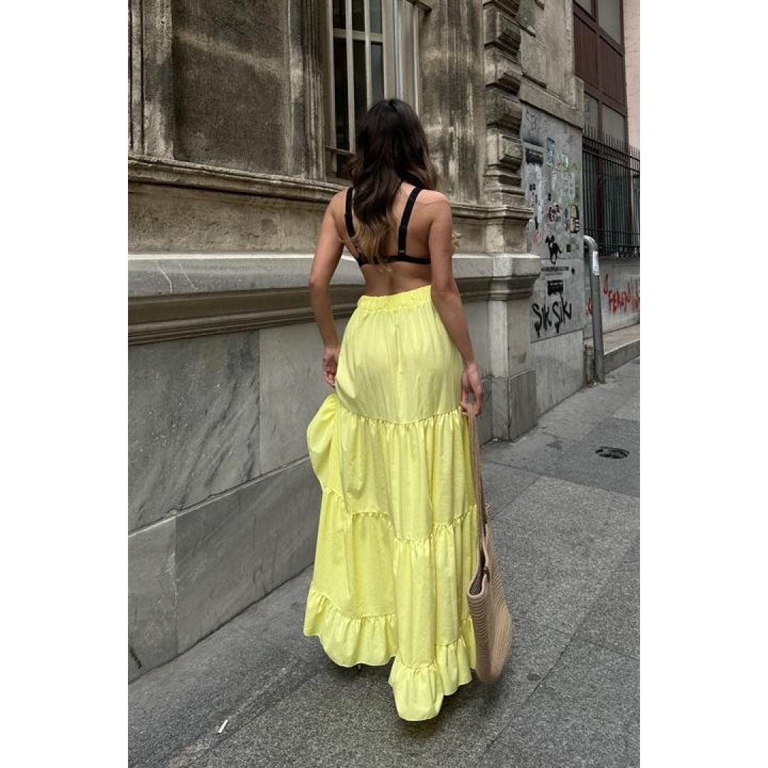 Audrey Fıfrlı Yırtmaç Detay Etek 4037 155230
