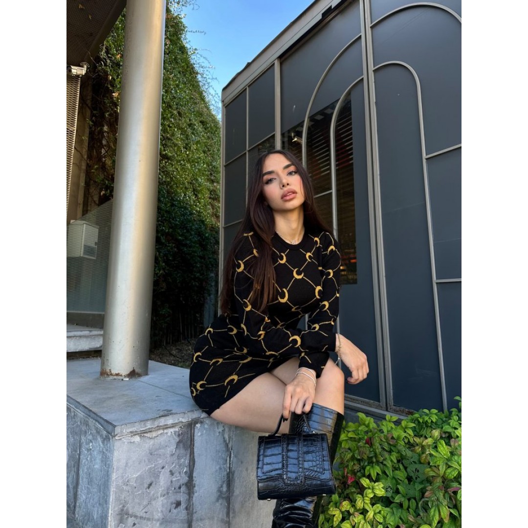Kadın Bisiklet Yaka Uzun Kol Triko Mini Boy Elbise - 134640 Kadın Bisiklet Yaka Uzun Kol Triko Mini Boy Elbise - 134640