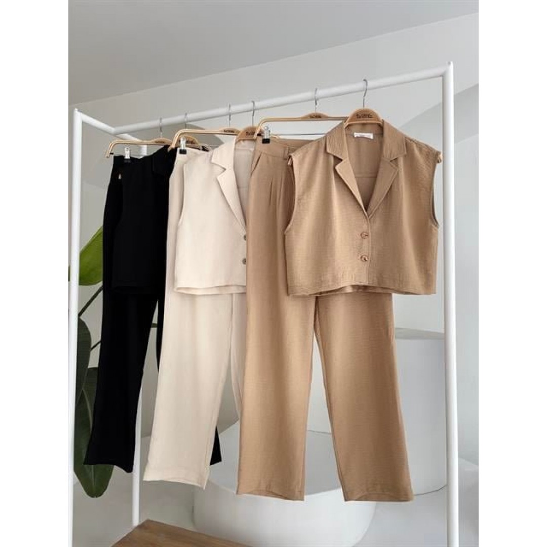 Zoe Crop Yelek Takım 9744-08 155160 Zoe Crop Yelek Takım 9744-08 155160