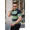 Erkek Yakalı Fermuarlı çift Renk Kısa Kollu T-shirt 161242 Erkek Yakalı Fermuarlı çift Renk Kısa Kollu T-shirt 161242