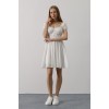 Beli Korseli Mini Elbise - Beyaz - 162835 Beli Korseli Mini Elbise - Beyaz - 162835