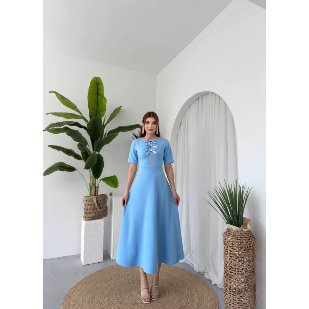 Wera Taşlı Fiyonk Detaylı Elbise 162266 Wera Taşlı Fiyonk Detaylı Elbise 162266