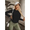 Kadın Uzun Kollu Bisiklet Yaka Yanları Ve Kolları Büzgülü Kadife Bluz - 77094 Kadın Uzun Kollu Bisiklet Yaka Yanları Ve Kolları Büzgülü Kadife Bluz - 77094