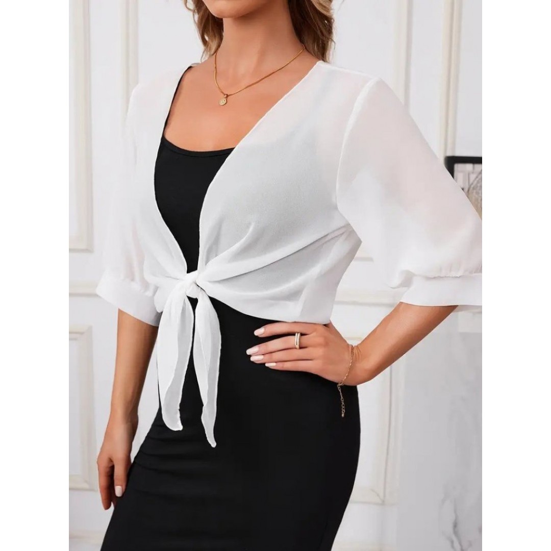 Kadın Truvakar Kol önden Bağlamalı Kısa şifon Bolero Ceket 162030 Kadın Truvakar Kol önden Bağlamalı Kısa şifon Bolero Ceket 162030
