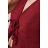 Ön Bağlama Detaylı Yelek Ve Pantolon Bordo İkili Takım - 149853 Ön Bağlama Detaylı Yelek Ve Pantolon Bordo İkili Takım - 149853