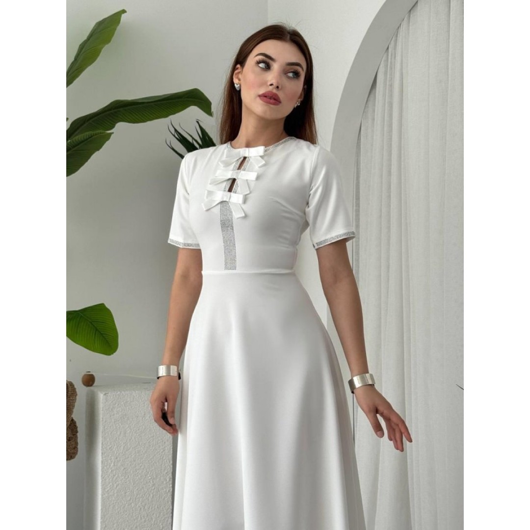 Wera Taşlı Fiyonk Detaylı Elbise 162264 Wera Taşlı Fiyonk Detaylı Elbise 162264