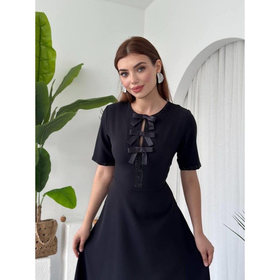 Wera Taşlı Fiyonk Detaylı Elbise 162262 Wera Taşlı Fiyonk Detaylı Elbise 162262