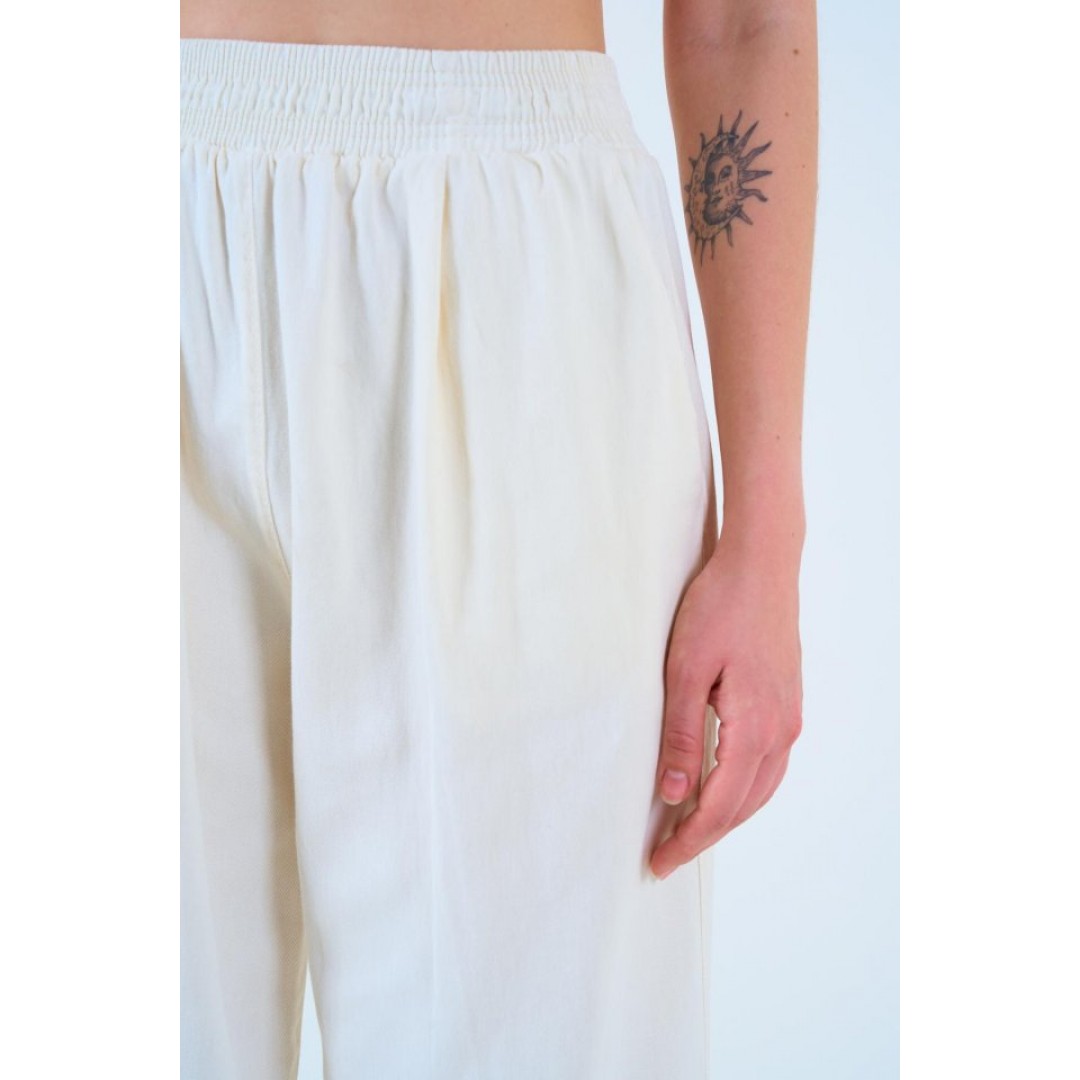 Beli Lastikli Palazo Pantolon - Taş 148476 Beli Lastikli Palazo Pantolon - Taş 148476