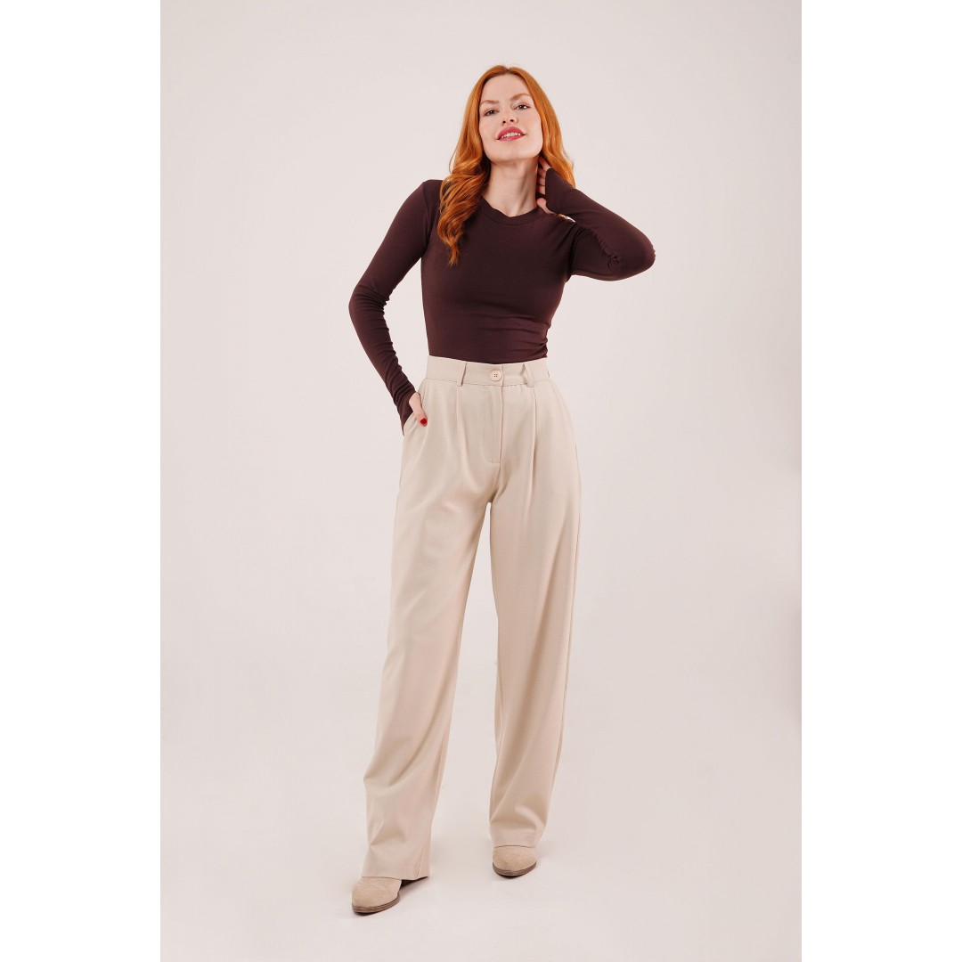 Premium Model Oturtmalı Krem Pantolon 147525 Premium Model Oturtmalı Krem Pantolon 147525