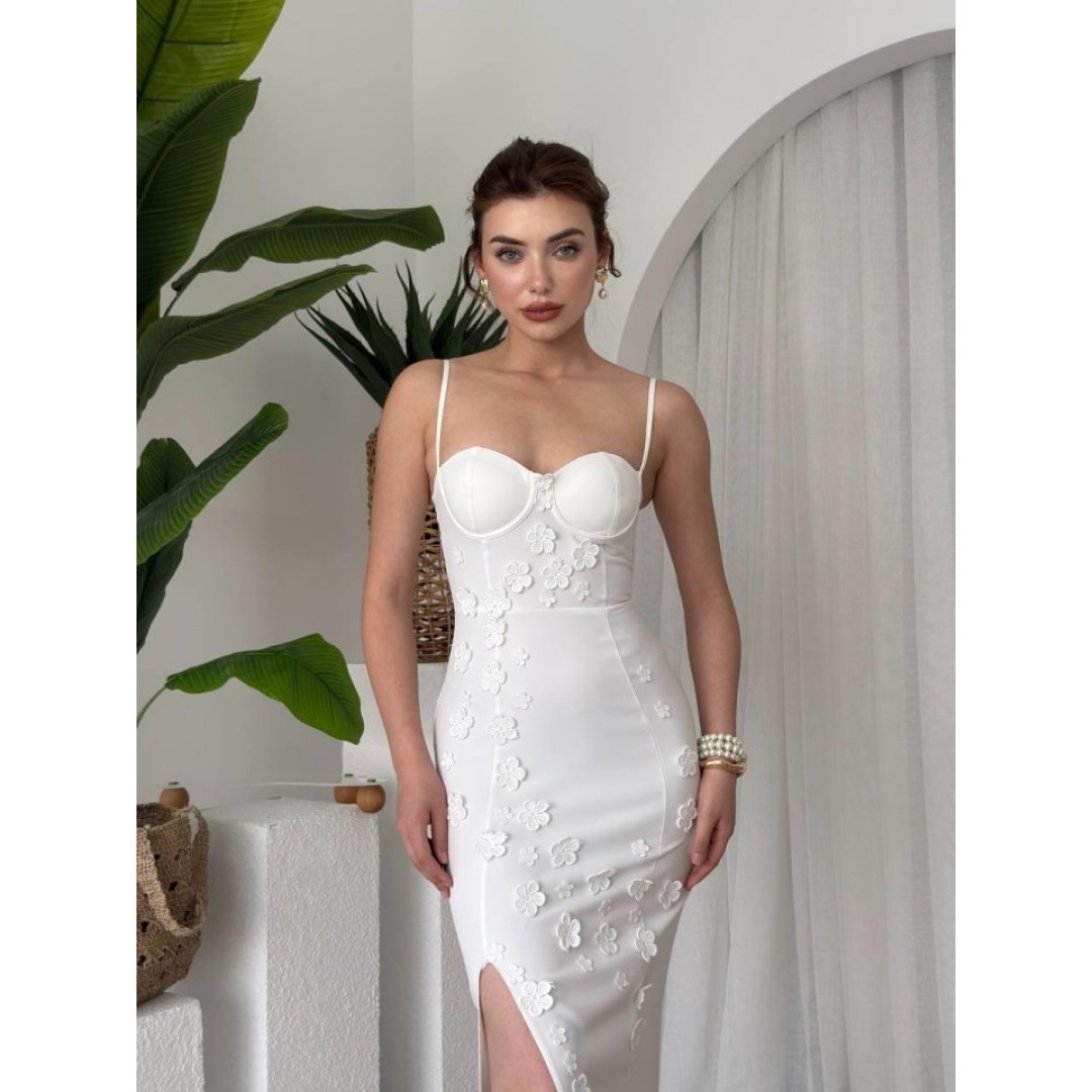 Stor Gül Detaylı Elbise